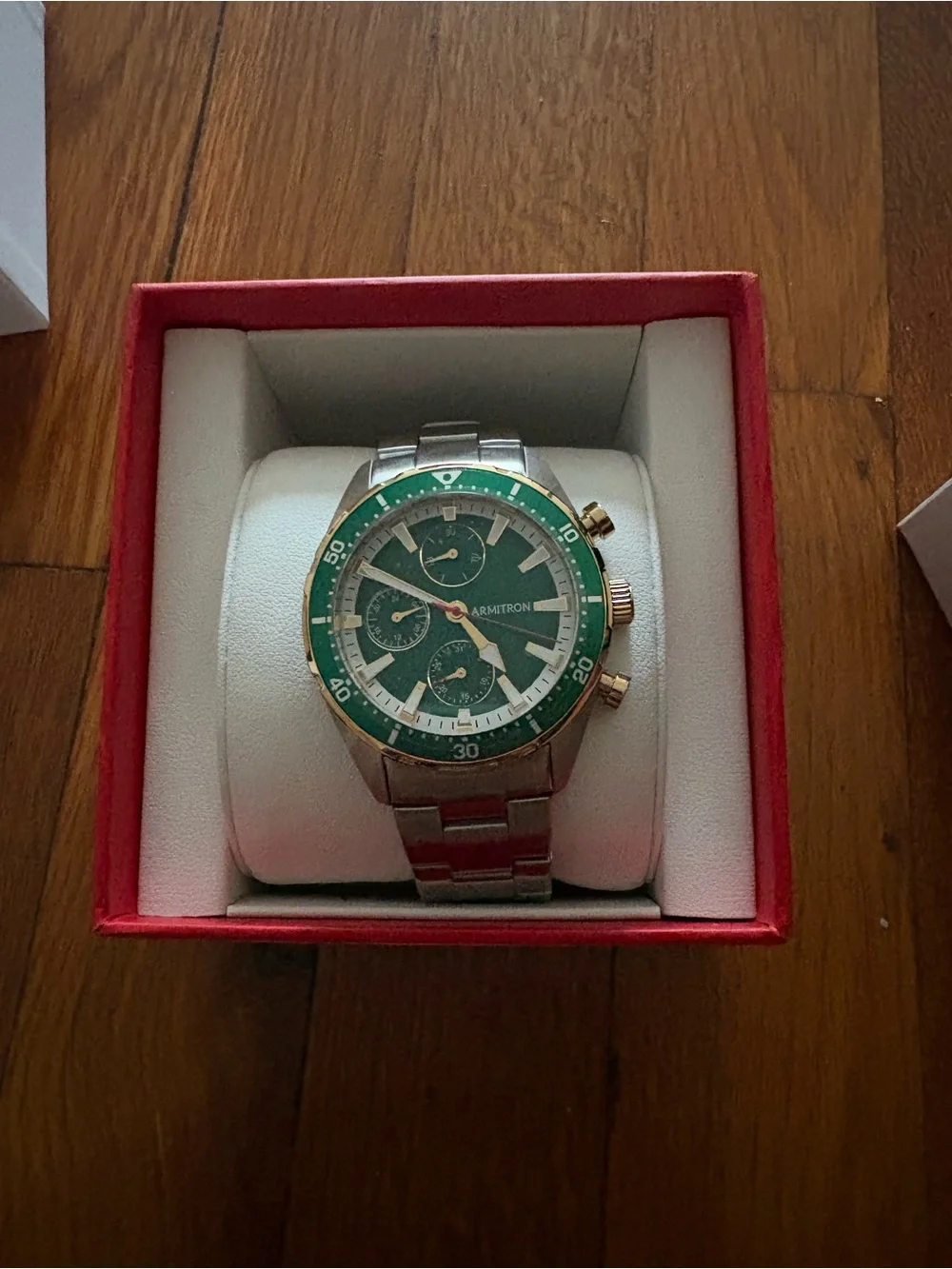 Men’s watch with green dial